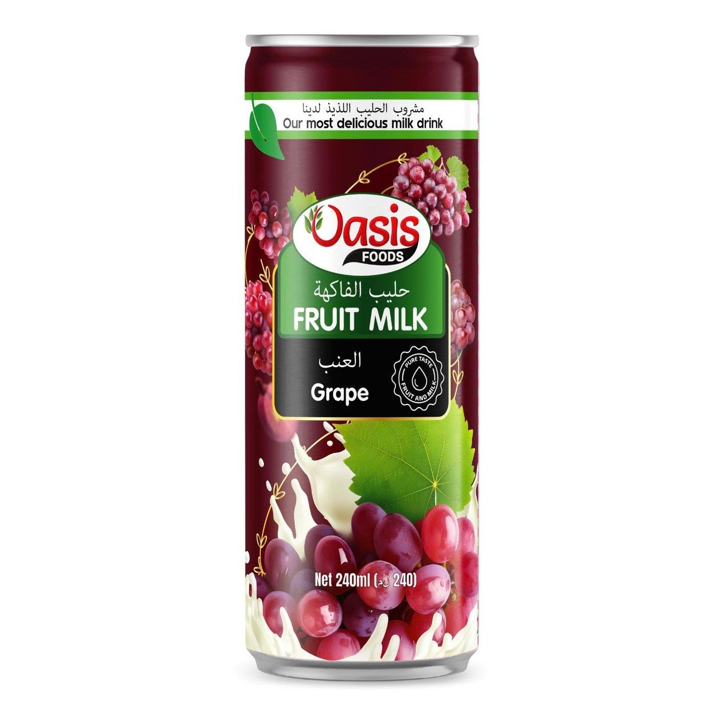 buy oasis fruit milk grape dubai - Seoul Oasis 240ml purple can of Korean grape milk drink