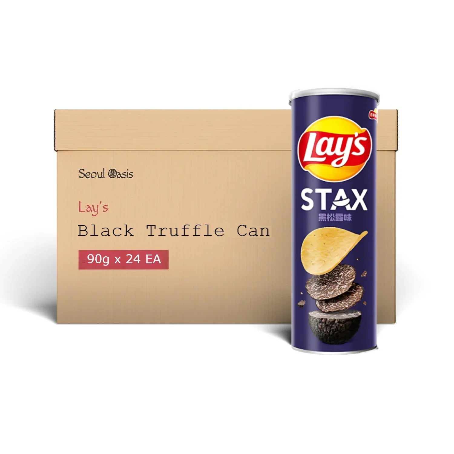 Lays Stax Black Truffle Flavor Chips - 1 carton (90g x 24cans) Lay's gbuy-ae.myshopify.com lays-stax-black-truffle-flavor-chips-carton