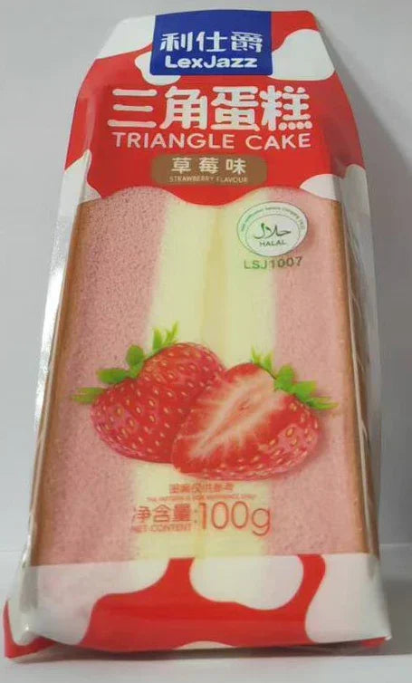 Lex Jazz Triangle Cake Strawberry 100g - Carton (20 pieces) Lex Jazz gbuy-ae.myshopify.com lex-jazz-triangle-cake-strawberry-100g-carton