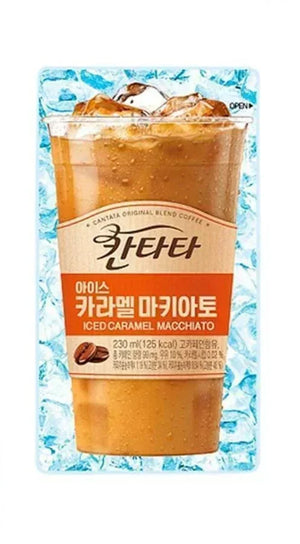 Lotte Cantata Iced Caramel Macchiato Coffee 230ml x 10 Packs (1 Outer)