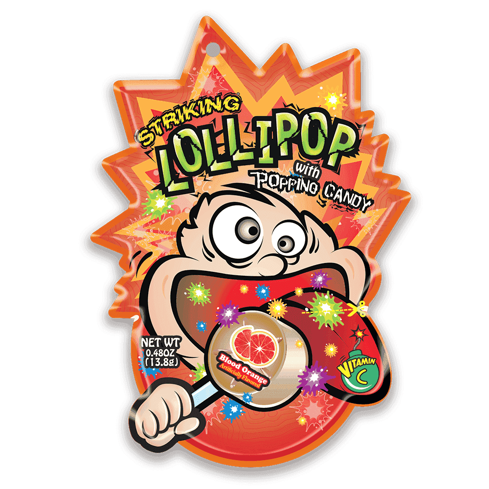 Striking Blood Orange Flavored Lollipop 13.8g - 1 carton (192 packs) Seoul oasis