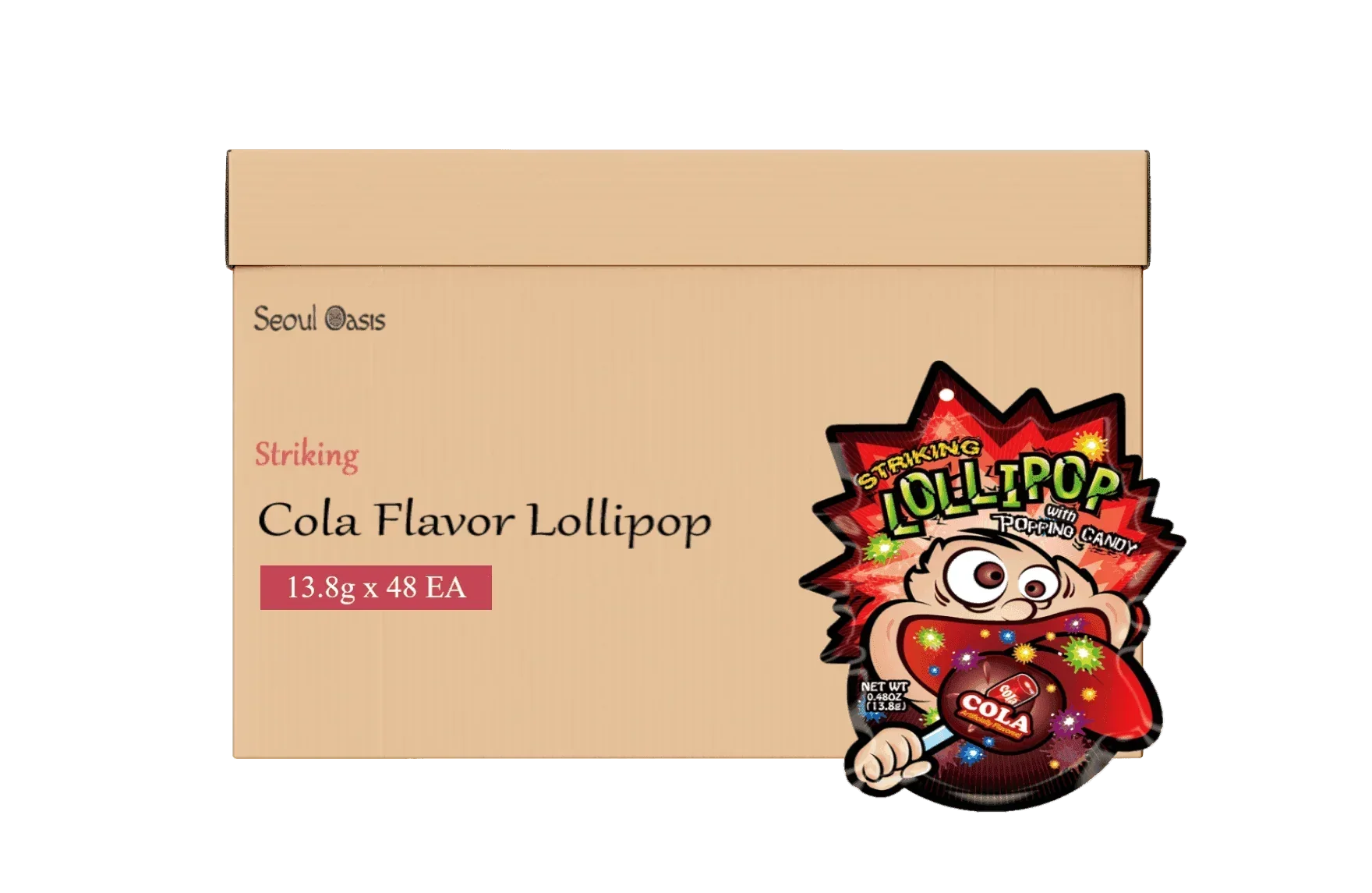 Striking Lollipop Cola Flavor - 1 box (13.8g x 48 packs) - Seoul oasis
