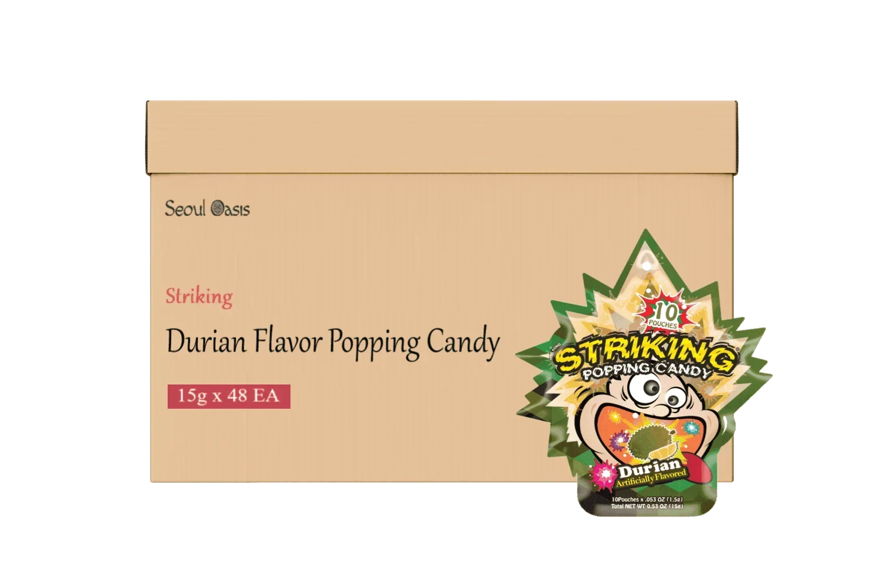 Striking Durian Flavored Popping Candy 15g - Carton of 48 packs Striking gbuy-ae.myshopify.com striking-durian-flavored-popping-candy-15g-carton-of-48-packs