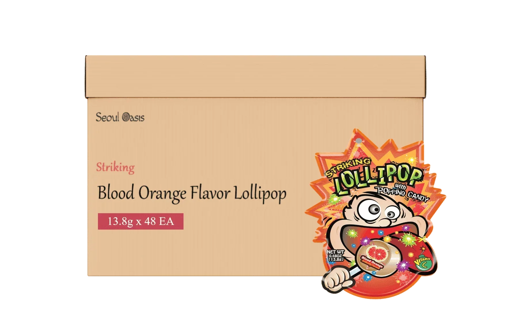 Striking Lollipop Blood Orange Flavor - 1 box (13.8g x 48 packs) Striking gbuy-ae.myshopify.com striking-lollipop-blood-orange-flavor-1-box-13-8g-x-48-packs