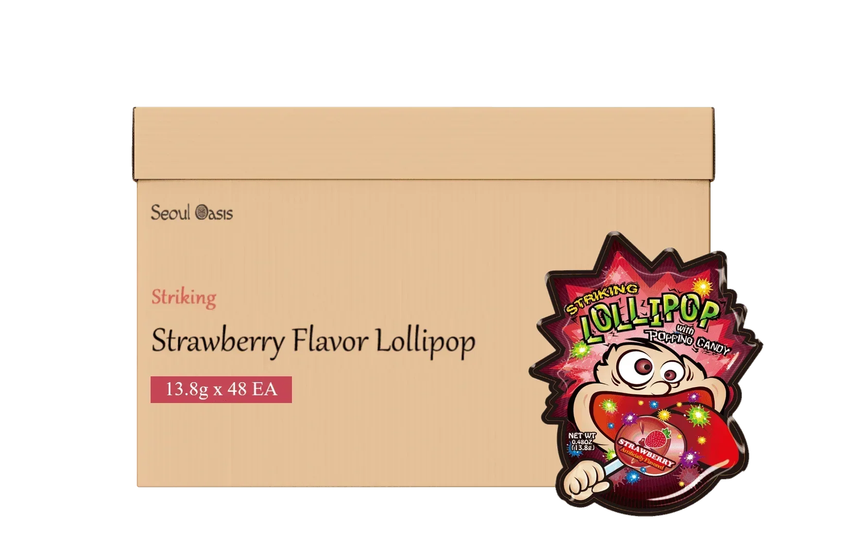 Striking Lollipop Strawberry Flavor - 1 box (13.8g x 48 packs) Striking gbuy-ae.myshopify.com striking-lollipop-strawberry-flavor-1-box-13-8g-48-packs