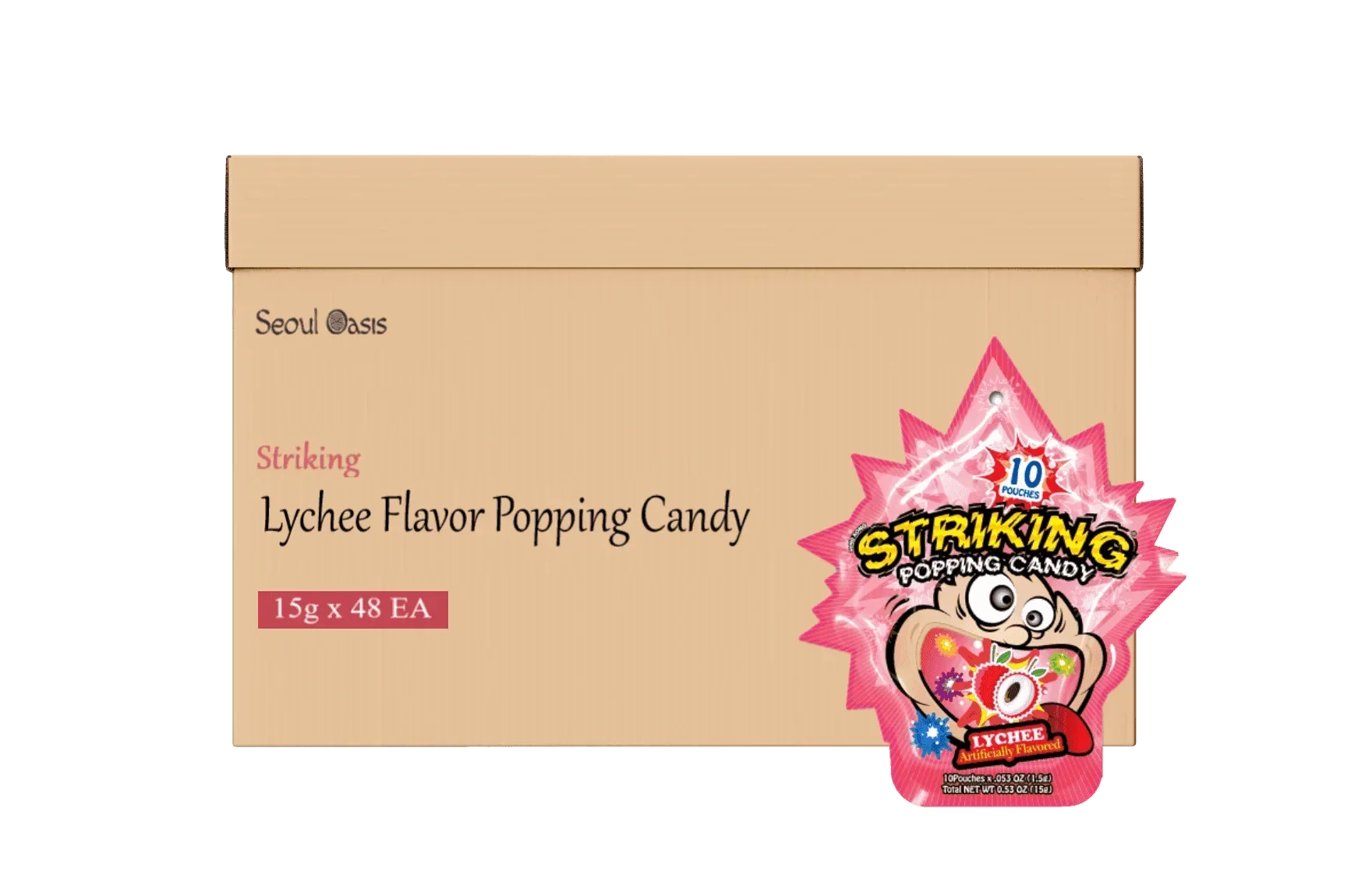 Striking Lychee Flavored Popping Candy 15g - Carton of 48 packs Striking gbuy-ae.myshopify.com striking-lychee-flavored-popping-candy-15g-carton-of-48-packs