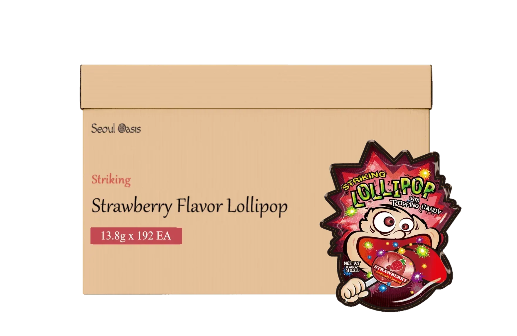 Striking Strawberry Flavored Lollipop 13.8g - 1 carton (192 packs) Striking gbuy-ae.myshopify.com striking-strawberry-flavored-lollipop-13-8g-1-carton-192-packs