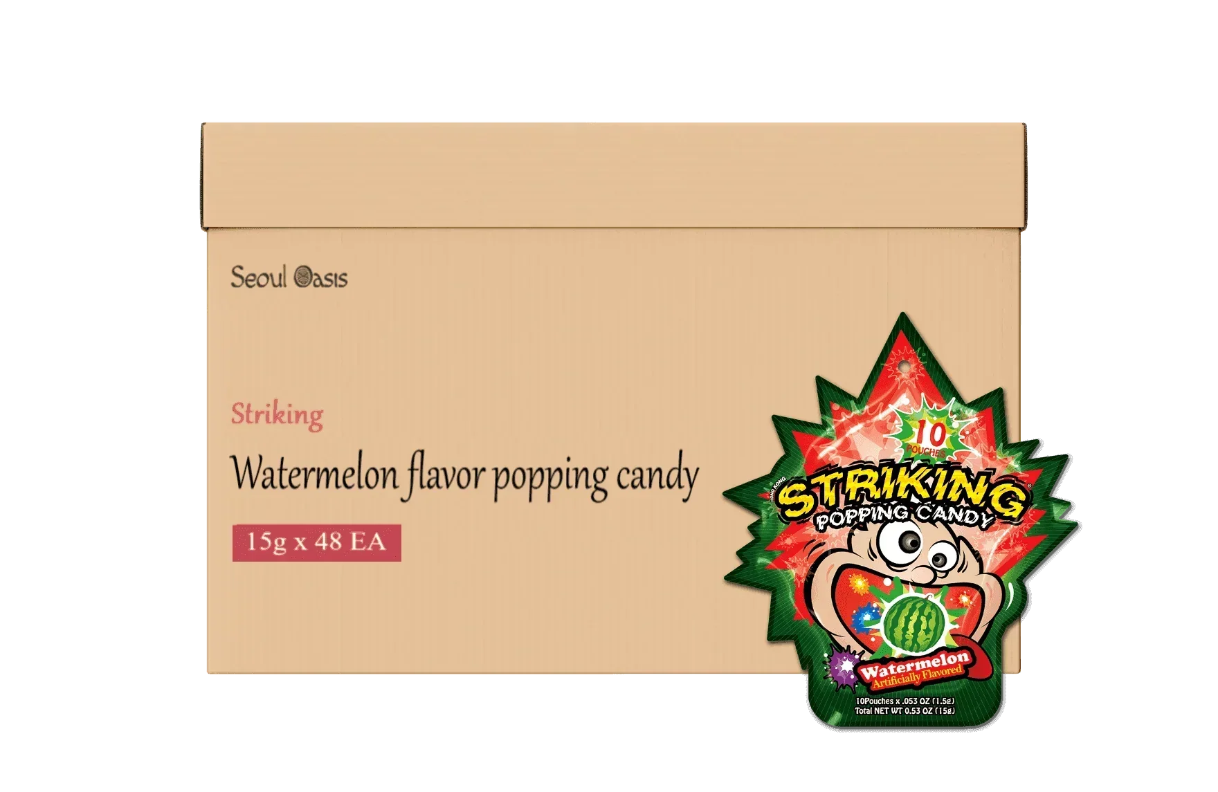 Striking Watermelon Flavored Popping Candy 15g - Carton of 48 packs Striking gbuy-ae.myshopify.com striking-watermelon-flavored-popping-candy-15g-carton-of-48-packs