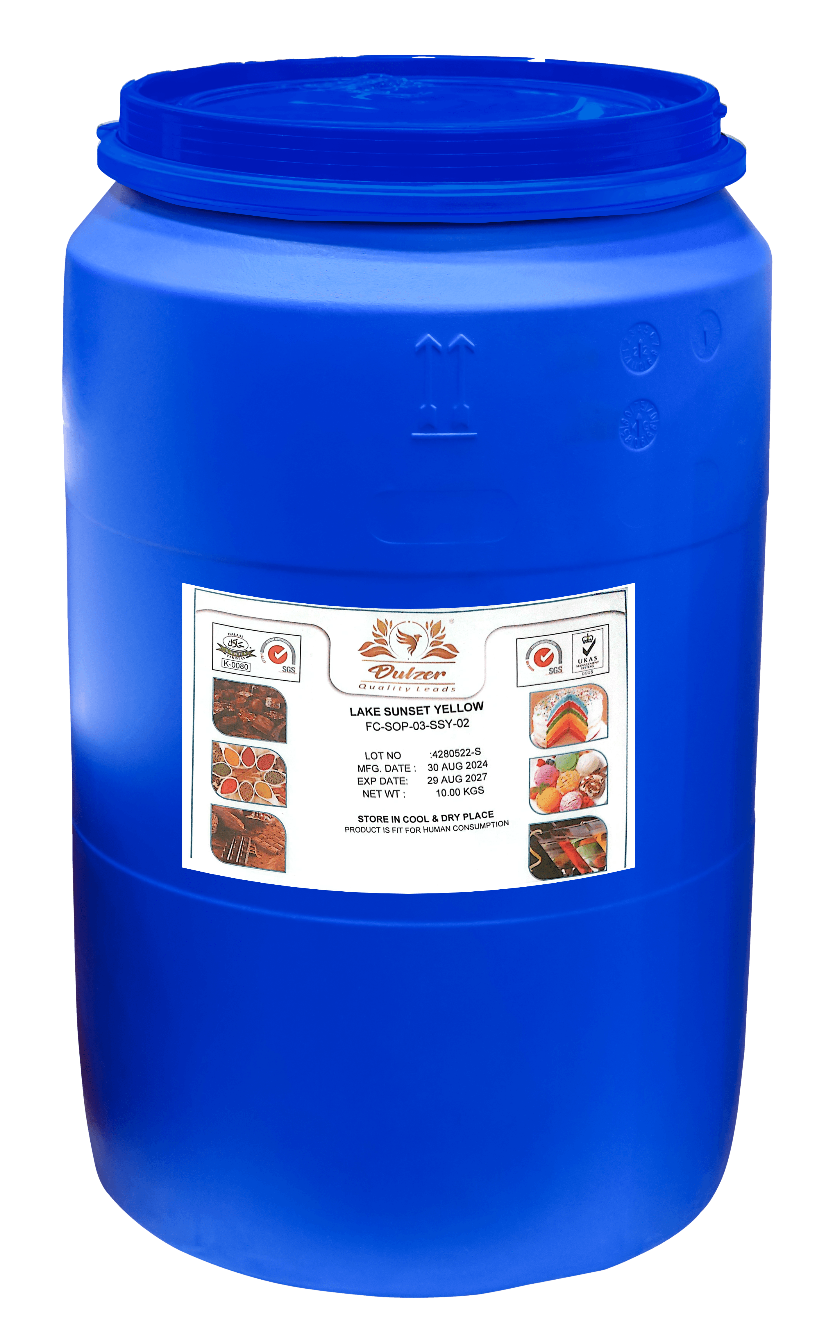 Dulzer Lake Sunset Yellow Food Color (powder form) - 10kg Drum - seouloasis.com - Seoul Oasis