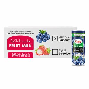 Buy Oasis blueberry fruit milk Dubai 24 cans - stacked carton of premium Korean fruit milk drinks