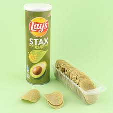 Lays Stax Sweet Mustard & Avocado Flavored Chips - 90g Can