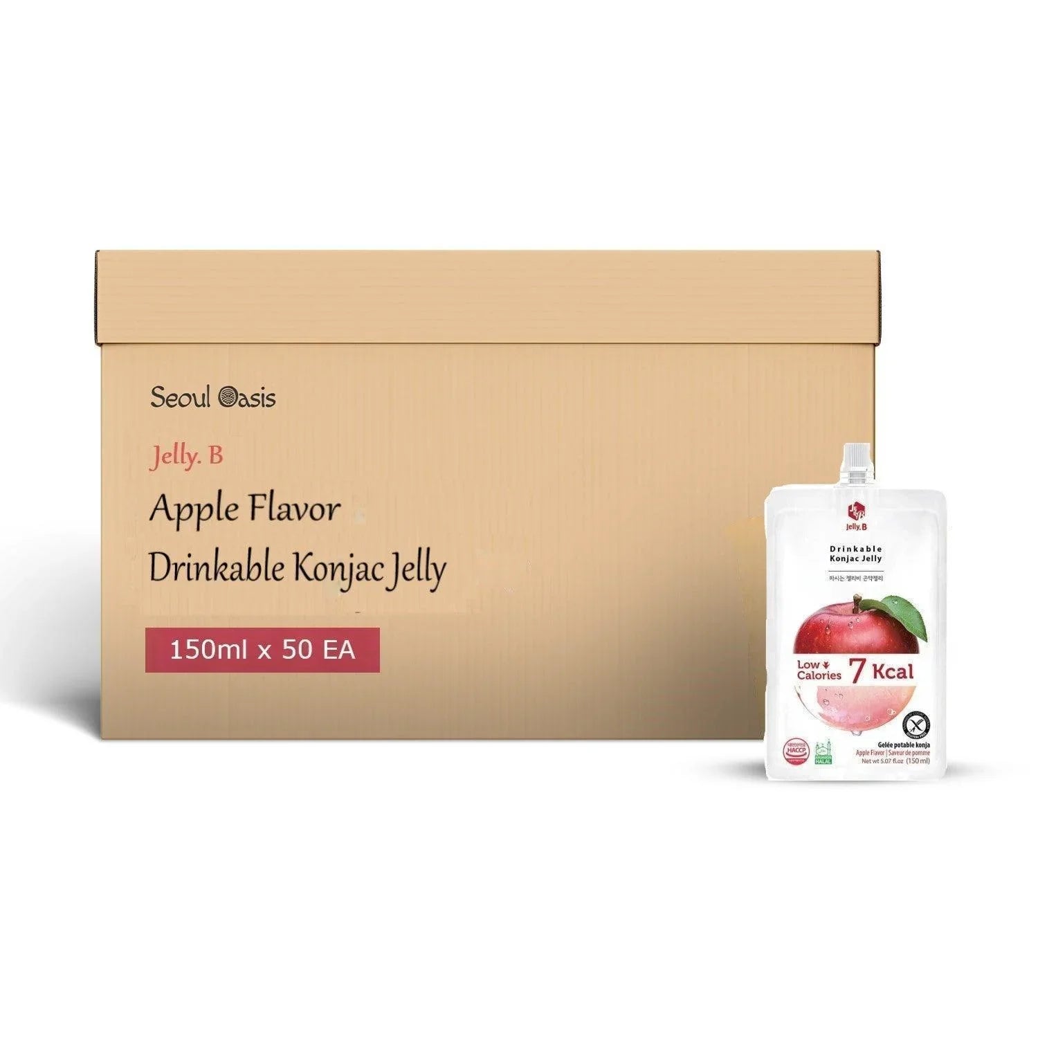 Jelly. B Apple Flavor Drinkable Konjac Jelly 150ml - 1 Carton (50 packs) - seouloasis.com - Seoul Oasis