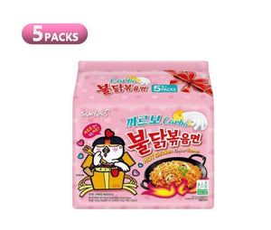 Samyang Carbonara Spicy Chicken Ramen 130g (5 packs) - seouloasis.com - Seoul Oasis