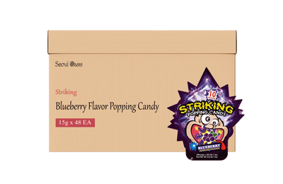 Striking Blueberry Flavored Popping Candy 15g - Carton of 48 packs - seouloasis.com - Seoul Oasis