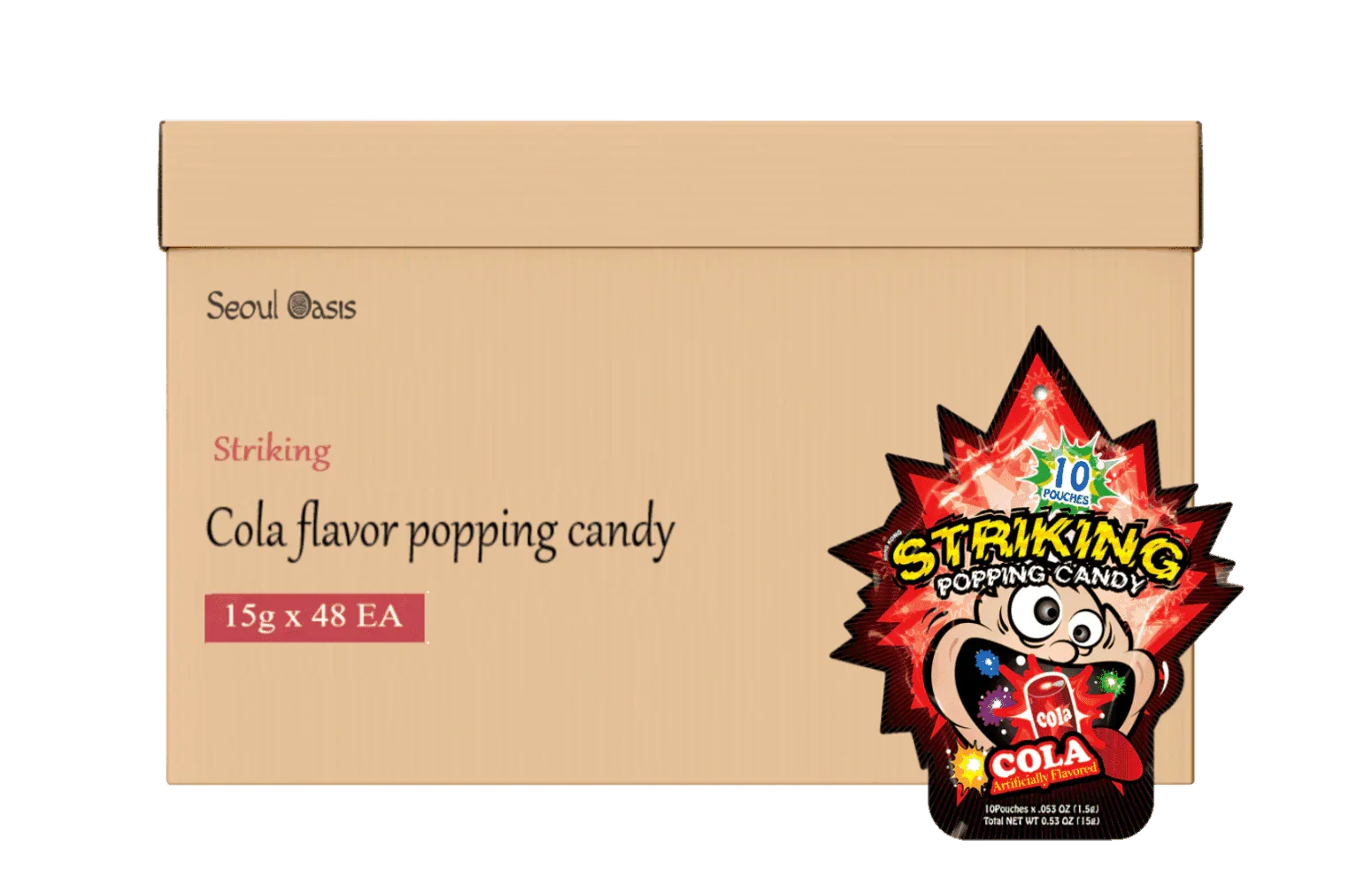 Striking Cola Flavored Popping Candy 15g - Carton of 48 packs - seouloasis.com - Seoul Oasis