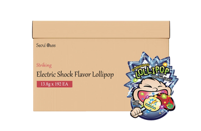 Striking Electric Shock Flavored Lollipop 13.8g - 1 carton (192 packs) - seouloasis.com - Seoul Oasis