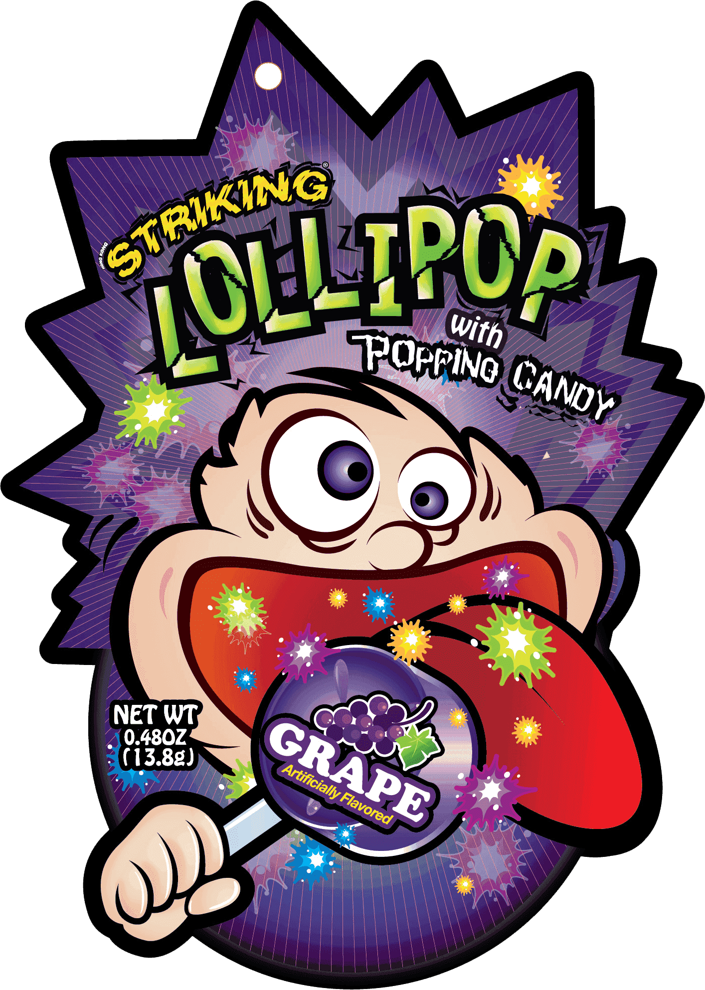 Striking Grapes Flavored Lollipop 13.8g - 1 carton (192 packs) - seouloasis.com - Seoul Oasis