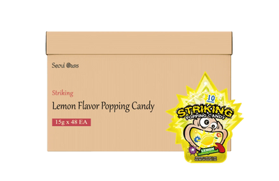 Striking Lemon Flavored Popping Candy 15g - Carton of 48 packs - seouloasis.com - Seoul Oasis