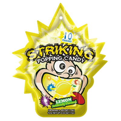 Striking Lemon Flavored Popping Candy 15g - Carton of 48 packs - seouloasis.com - Seoul Oasis