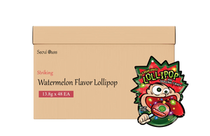 Striking Lollipop Watermelon Flavor - 1 box (13.8g x 48 packs) - seouloasis.com - Seoul Oasis