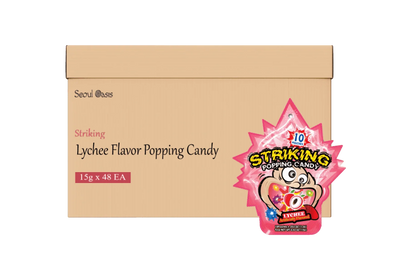 Striking Lychee Flavored Popping Candy 15g - Carton of 48 packs - seouloasis.com - Seoul Oasis