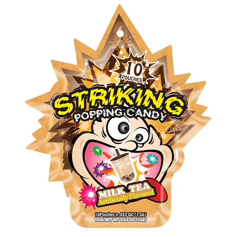 Striking Milk Tea Flavored Popping Candy 15g - Carton of 48 packs - seouloasis.com - Seoul Oasis