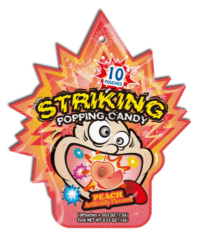 Striking Peach Flavored Popping Candy 15g - Carton of 48 packs - seouloasis.com - Seoul Oasis