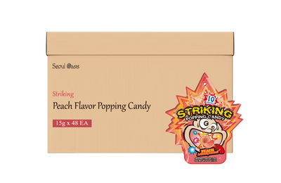Striking Peach Flavored Popping Candy 15g - Carton of 48 packs - seouloasis.com - Seoul Oasis