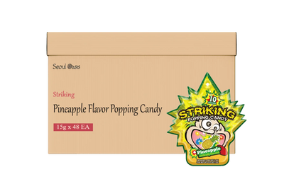 Striking Pineapple Flavored Popping Candy 15g - Carton of 48 packs - seouloasis.com - Seoul Oasis