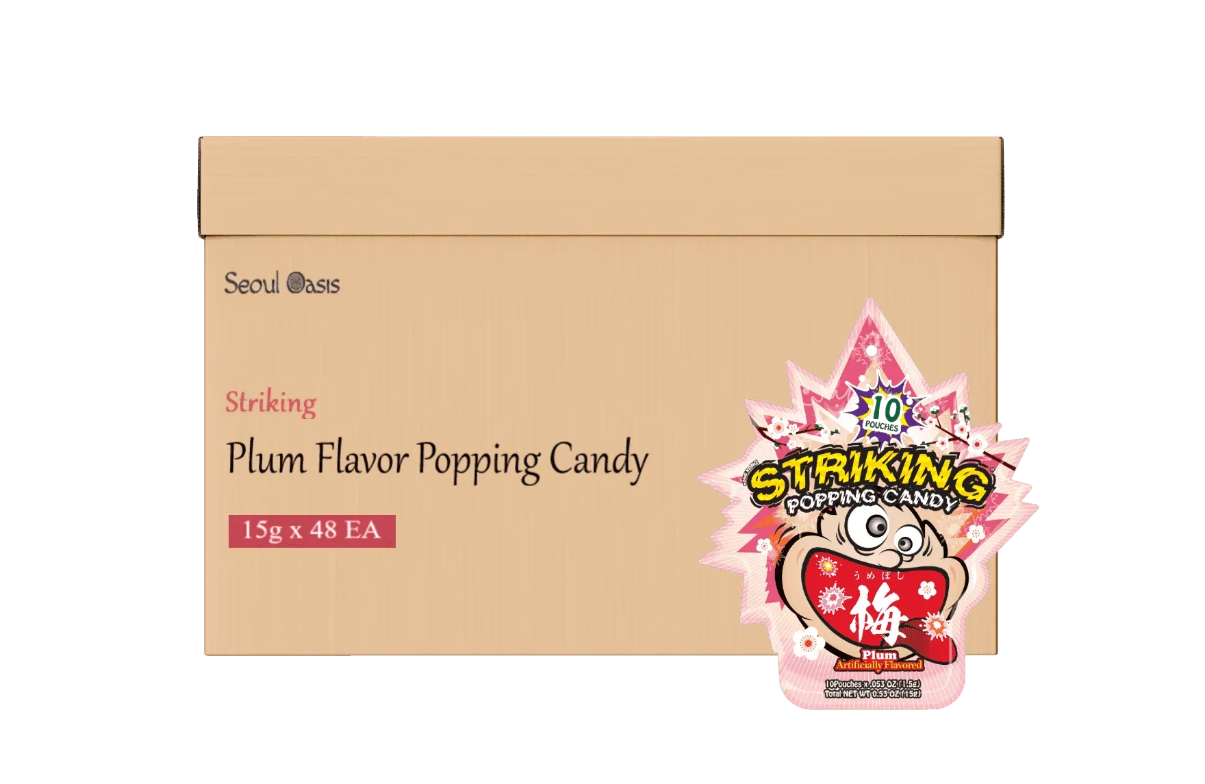 Striking Plum Flavored Popping Candy 15g - Carton of 48 packs - seouloasis.com - Seoul Oasis