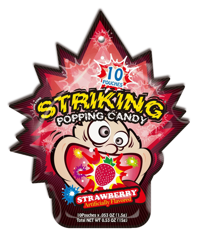 Striking Strawberry Flavored Popping Candy 15g - Carton of 48 packs - seouloasis.com - Seoul Oasis