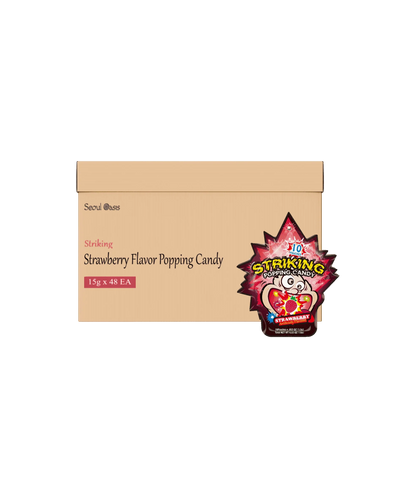 Striking Strawberry Flavored Popping Candy 15g - Carton of 48 packs - seouloasis.com - Seoul Oasis