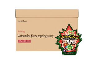 Striking Watermelon Flavored Popping Candy 15g - Carton of 48 packs - seouloasis.com - Seoul Oasis