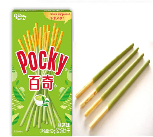 Glico Pocky Matcha Cream Covered Biscuit Sticks – A Perfect Fusion of Crunch and Japanese Green Tea Flavor
