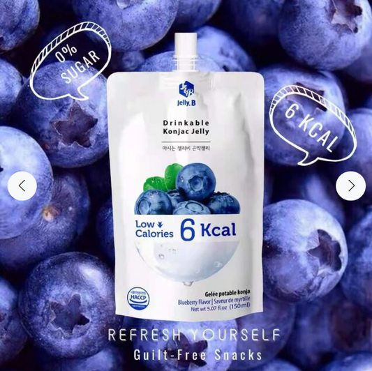 Jelly.B Drinkable Konjac Jelly Blueberry Flavor – A Refreshing and Healthy Snack in Every Pouch