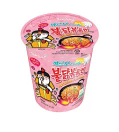 Samyang Carbonara creamy spicy ramen 80g cup ready to eat korean noodles.