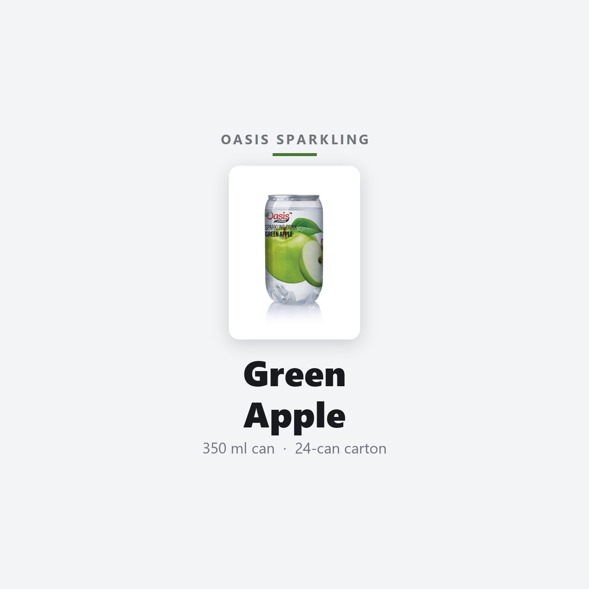 Oasis Green Apple Sparkling Drink 350ml can