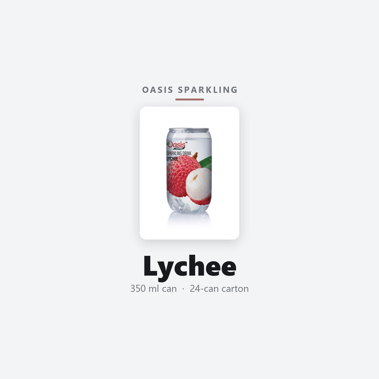 Oasis Lychee Sparkling Drink 350ml can