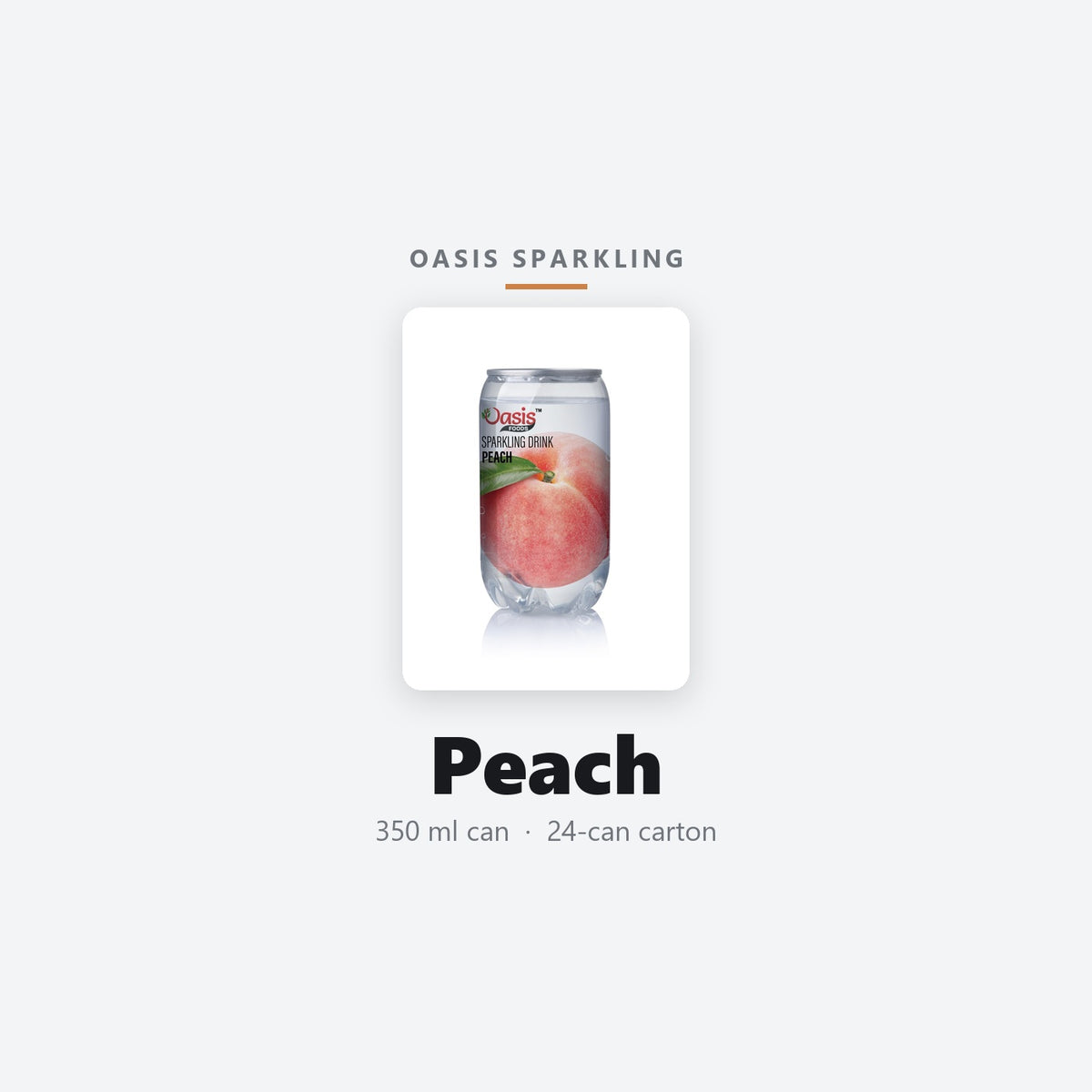 Oasis Peach Sparkling Drink 350ml can