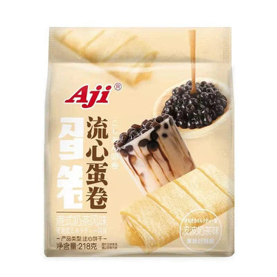 AJI Omelette Bobo Milk Tea Flavored Wafer Roll - 218g Pack