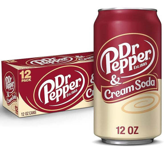 Dr. Pepper Cream Soda 355ml - Carton (12 cans)