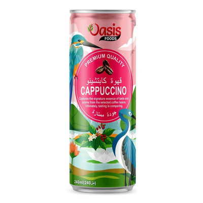 Oasis Premium Cappucino Cold Coffee Can UAE, creamy chilled brew from Seoul Oasis official store.