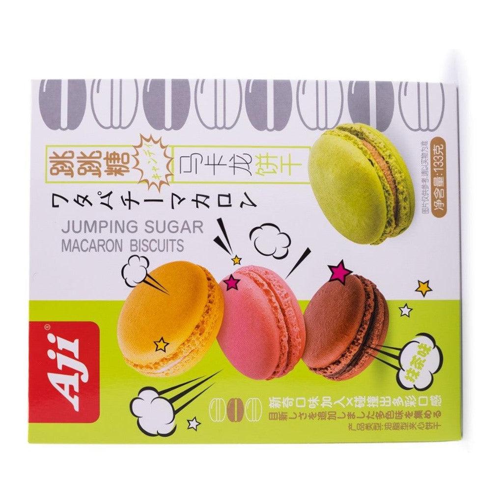 AJI Jumping Sugar Macaron Biscuits Matcha Flavor - 1 Carton (24 boxes)  AJI   gbuy-ae.myshopify.com aji-jumping-sugar-macaron-biscuits-matcha-flavor-1-carton-24-boxes