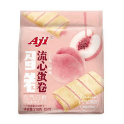 AJI White Peach Flavored Wafer Roll - 218g Pack  AJI   gbuy-ae.myshopify.com aji-white-peach-flavored-wafer-roll-218g-pack