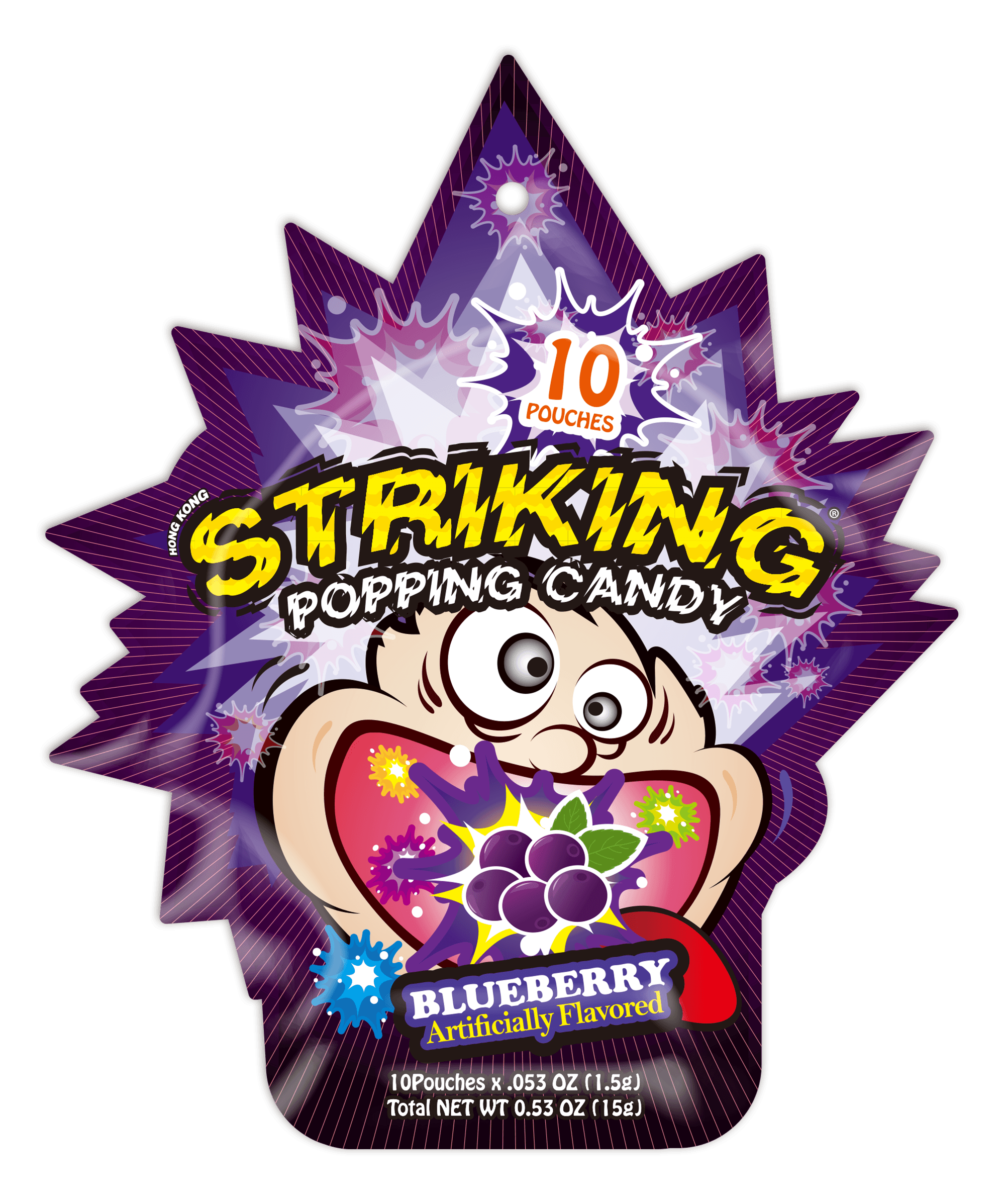 Striking Blueberry Flavored Popping Candy 15g - Carton of 48 packs