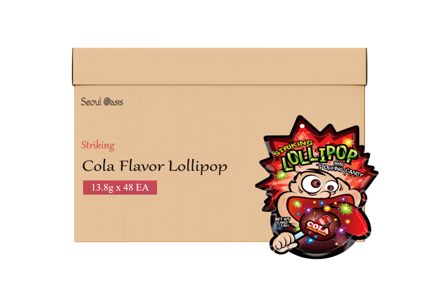 Striking Lollipop Cola Flavor - 1 box (13.8g x 48 packs)