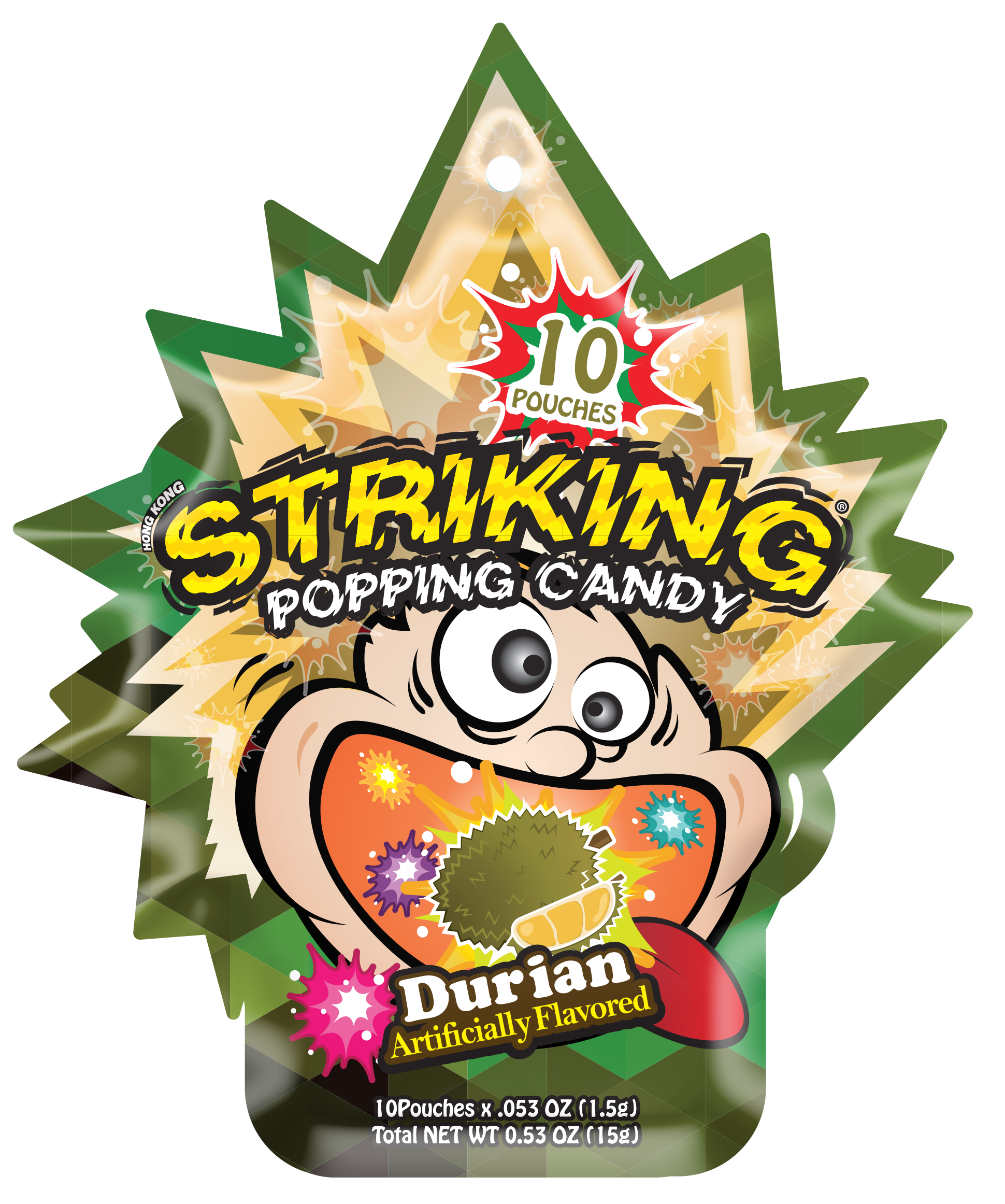 Striking Popping Candy Durian Flavor - 15g pack