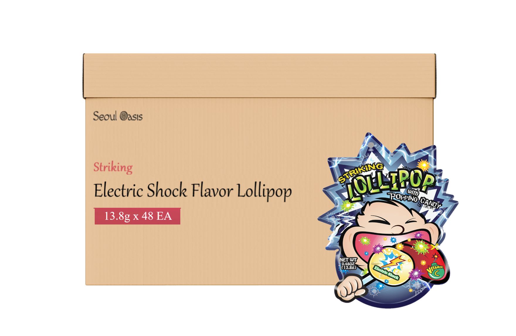 Striking Lollipop Electric Shock Flavor - 1 box (13.8g x 48 packs)