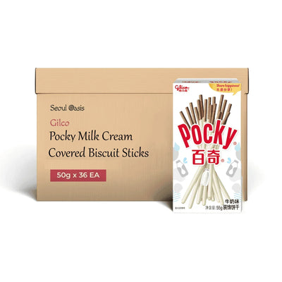 Glico Pocky Milk Cream Covered Biscuit Sticks - 1 Carton  