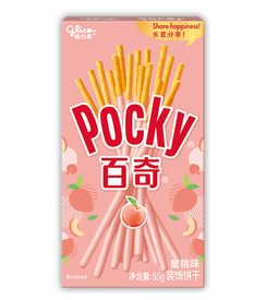 Glico Pocky Peach Cream Covered Biscuit Sticks - 55g